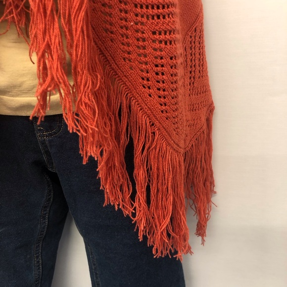 Versona Rust Orange Boho Fringe Vest - Picture 7 of 16